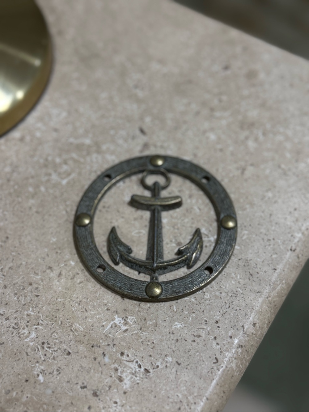 Vintage Brass Anchor Wall Accent